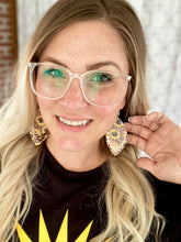 Load image into Gallery viewer, Sunflower and Leopard Earrings
