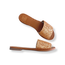 Load image into Gallery viewer, Ritzy Glitter Sandals in Rose Gold
