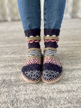 Load image into Gallery viewer, Nordic Night Slipper Booties in Navy
