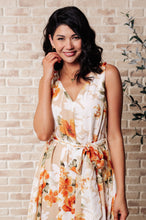Load image into Gallery viewer, It's All Sunshine V-Neck Floral Dress in Orange
