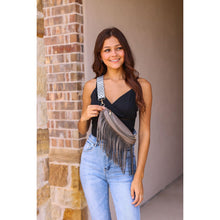 Load image into Gallery viewer, *Ready to Ship  | The Valentina - Black Removable Fringe Crossbody Sling Bag
