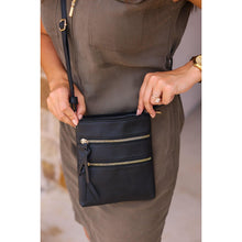 Load image into Gallery viewer, Envelope style crossbody bag with multiple zipper compartments

