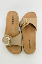 Load image into Gallery viewer, Lizzy Slip on Buckle Strap Sandal in Taupe

