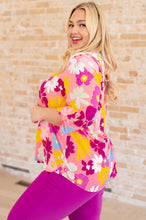 Load image into Gallery viewer, Lizzy Top in Coral and Magenta Painted Floral
