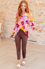 Load image into Gallery viewer, Lizzy Top in Coral and Magenta Painted Floral
