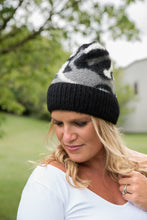 Load image into Gallery viewer, Fuzzy Leopard Beanie in Black

