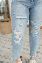 Load image into Gallery viewer, Rainbow Skies Paint Splatter Judy Blue Boyfriend Jeans
