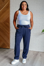 Load image into Gallery viewer, Lysa Satin Stripe Lounge Pants in Smoky Navy
