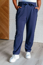 Load image into Gallery viewer, Lysa Satin Stripe Lounge Pants in Smoky Navy
