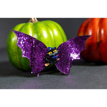 Load image into Gallery viewer, Julia Rose Halloween sequin hair bow, Sparkly Halloween hair bow close-up
