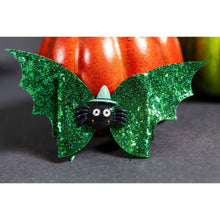 Load image into Gallery viewer, Julia Rose Halloween sequin hair bow, Sparkly Halloween hair bow close-up
