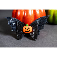 Load image into Gallery viewer, Julia Rose Halloween sequin hair bow, Sparkly Halloween hair bow close-up
