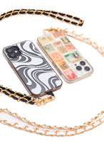 Load image into Gallery viewer, PU Leather Gold Chain Cell Phone Lanyard Set of 2
