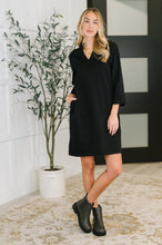 Load image into Gallery viewer, Portfolio Quarter Sleeve Dress in Black
