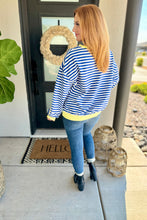 Load image into Gallery viewer, PREORDER: Larson Contrast Pullover in Blue/White
