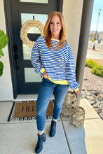 Load image into Gallery viewer, PREORDER: Larson Contrast Pullover in Blue/White
