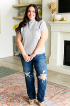 Load image into Gallery viewer, This Little Life Mock Neck Short Sleeve Sweater in Grey
