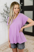 Load image into Gallery viewer, Top Shelf Basic V-Neck Ribbed Tee in Lavender
