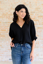 Load image into Gallery viewer, Up For Anything V-Neck Blouse in Black
