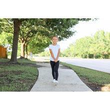 Load image into Gallery viewer, Julia Rose kids luxe leggings capris and biker shorts, Kids wearing Julia Rose luxe leggings

