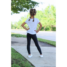 Load image into Gallery viewer, Julia Rose kids luxe leggings capris and biker shorts, Kids wearing Julia Rose luxe leggings
