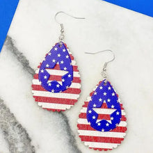 Load image into Gallery viewer, PREORDER: Stars &amp; Stripes Layered Oval Dangle Earrings
