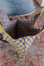 Load image into Gallery viewer, Checkerboard Lazy Wind Big Bag in Lilac &amp; Yellow
