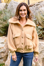 Load image into Gallery viewer, Don&#39;t Stress Oversized Collar Sherpa Jacket In Taupe
