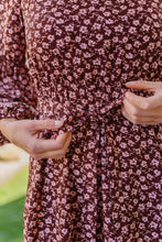 Load image into Gallery viewer, Flow With The Times Floral Midi Dress In Brown
