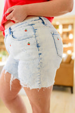 Load image into Gallery viewer, Hi-Waisted Cherry Acid Wash Cutoffs

