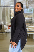 Load image into Gallery viewer, Hilton Cowl Neck Long Sleeve Top in Black
