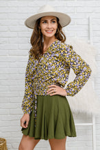 Load image into Gallery viewer, Honey Honey Floral Smocked Blouse in Black
