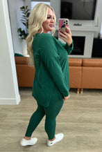 Load image into Gallery viewer, Buttery Soft V-Neck Long Sleeve Loungewear Set in Dark Green
