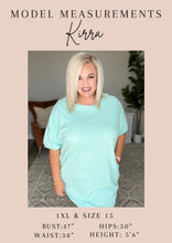 Load image into Gallery viewer, V-Neck Cuffed Sleeve Hi-Low Hem Top in Teal

