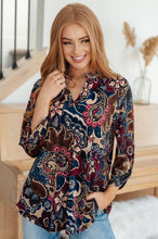 Load image into Gallery viewer, Little Lovely Blouse in Wine Paisley
