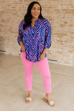 Load image into Gallery viewer, Lizzy Top in Blue Zebra
