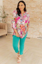 Load image into Gallery viewer, Lizzy Top in Pink Paisley Mix Print
