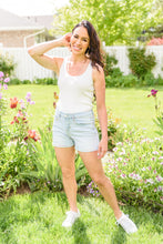Load image into Gallery viewer, Marley Mid Rise Rainbow Thread Shorts
