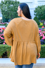 Load image into Gallery viewer, Melrose Ribbed Knit Raglan Tunic In Mustard
