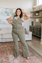 Load image into Gallery viewer, Olivia Control Top Release Hem Overalls in Olive
