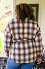 Load image into Gallery viewer, Outside Stroll Plaid Waist Tie Shacket In Brown
