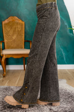 Load image into Gallery viewer, Park City Button Flare Jeans in Black
