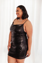 Load image into Gallery viewer, Shining in Sequins Dress in Black
