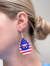 Load image into Gallery viewer, PREORDER: Stars &amp; Stripes Layered Oval Dangle Earrings
