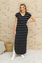 Load image into Gallery viewer, Striped Maxi Dress In Black
