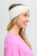 Load image into Gallery viewer, Velvet Twist Headband In Ivory
