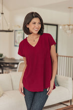 Load image into Gallery viewer, Very Much Needed V-Neck Top in Wine
