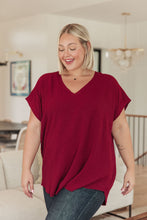 Load image into Gallery viewer, Very Much Needed V-Neck Top in Wine

