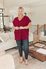 Load image into Gallery viewer, Very Much Needed V-Neck Top in Wine
