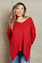 Load image into Gallery viewer, By The Fire Draped Detail Knit Sweater

